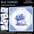 Blue Flowers - Corner Card Mini Kit
