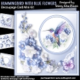 Hummingbird with Blue Flowers - Decoupage Card Mini Kit