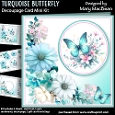 Turquoise Butterfly - Decoupage Card Mini Kit