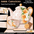 Amber Carnations - Teapot Easel Card Mini Kit