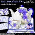 Blue and White Posy - Teapot Easel Card Mini Kit