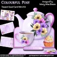 Colourful Posy - Teapot Easel Card Mini Kit