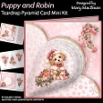 Puppy and Robin - Teardrop Pyramid Card Mini Kit