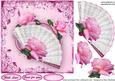 Pink Roses with Fan Decoupage Card