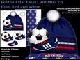 Football Hat Easel Card Mini Kit - Blue, Red & White