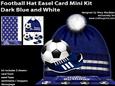 Football Hat Easel Card Dark Blue and White