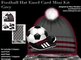 Football Hat Easel Card Mini Kit - Grey