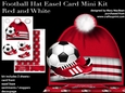 Football Hat Easel Card Mini Kit - Red and White