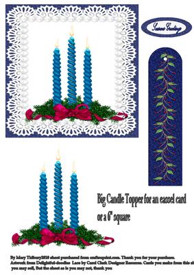 Big Candle Topper for Eassel or 6" Square Card
