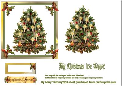 Big Christmas Tree Topper 5 1/4 x 5 1/4