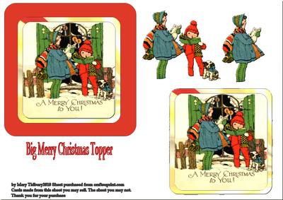 Big Merry Christmas Topper for Eassel or 6" Card Front