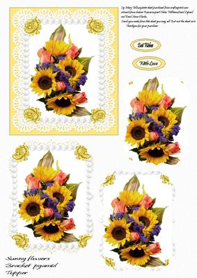 Sunny Flowers Bracket Topper Pyramid