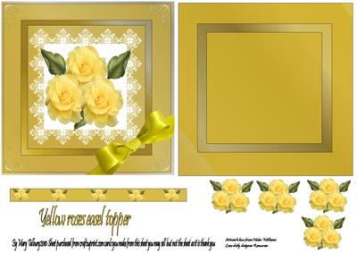 Yellow Roses Easel Topper