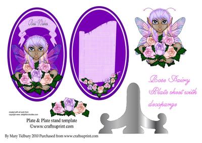 Rose Fairy Plate Sheet with Decoparge