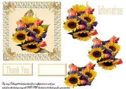 Sunflower and Roses