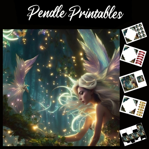 Fairy Of The Magic Woods 7x7 Card Kit. Matching Box, Gift Bauble,Tag