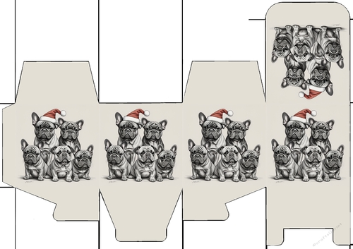 Happy Pugmas from us all a4 printable Gift box. 23