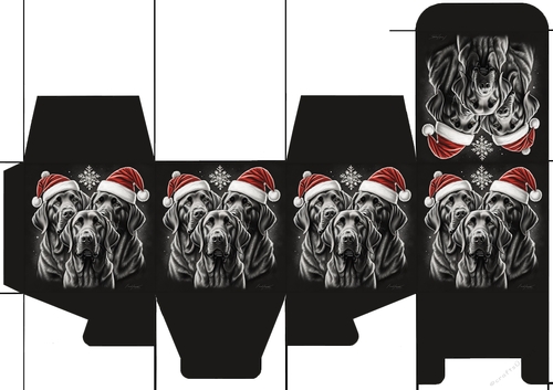 Santa Paws a4 printable Gift box. 23