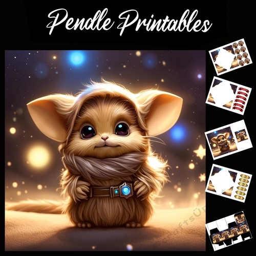 The Chewie Fancy Dressed Mouse. 7x7 Card Kit. Matching Box, Gift Bauble, Tag.