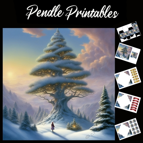 The perfect Christmas tree 7x7 card kit. Matching Box, Gift Bauble,Tag.