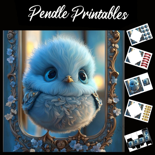 Pretty As A Picture 7x7 Card Kit. Matching Box, Gift Bauble, Tag.