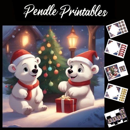 Best Christmas Gift Ever 7x7 Card Kit. Matching Box, Gift Bauble, Tag.
