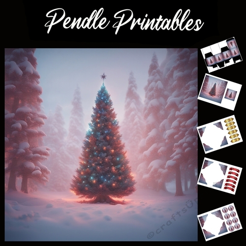 The Last Tree . Tree Card. 7x7 card kit. Matching Box, Gift Bauble,Tag.