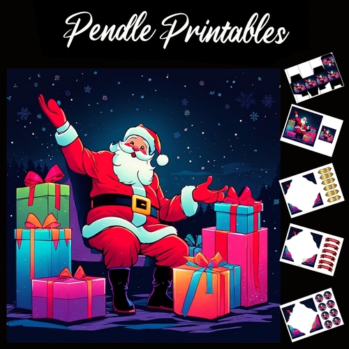 Ready For Deliveries . Santa Christmas Card. 7x7 card kit. Matching Box, Gift Bauble,Tag.
