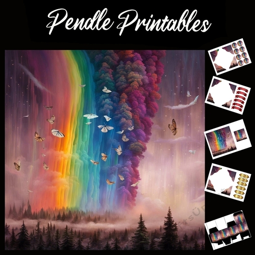 An Erruption Of Colour 7x7 Card Kit. Matching Box, Gift Bauble,Tag