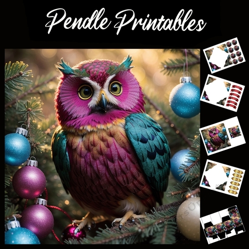 Can You See Me? Owl 7x7 Card Kit. Matching Box, Gift Bauble,Tag