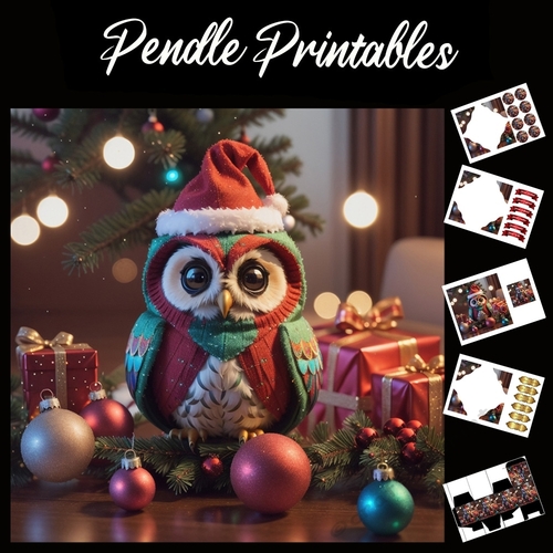 Ooppss I Dropped Them Again! Owl Card 7x7 Card Kit. Matching Box, Gift Bauble,Tag