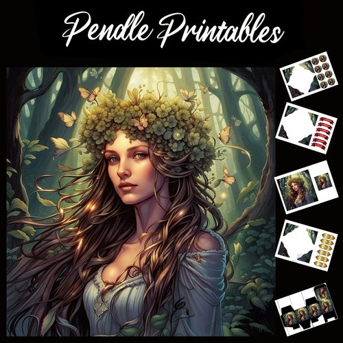 The Beautiful Wicca White Witch 7x7 Card Kit. Matching Box, Gift Bauble,Tag