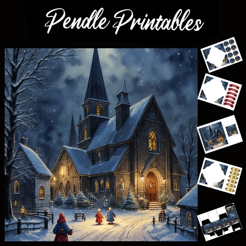 A Walk To Prayers 7x7 Card Kit. Matching Box, Gift Bauble,Tag