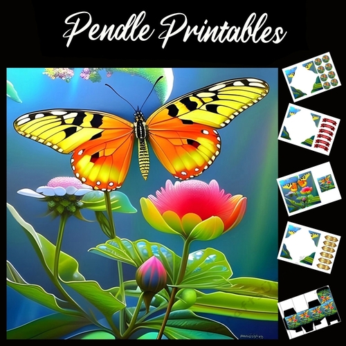 The Brightest Butterfly 7x7 Card Kit. Matching Box, Gift Bauble,Tag