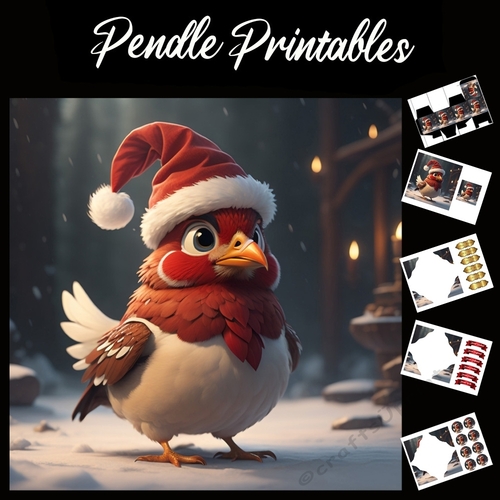 The Concerned Chicken 7x7 Card Kit. Matching Box, Gift Bauble,Tag