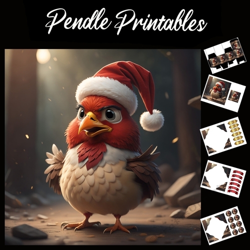 The Angry Bird 7x7 Card Kit. Matching Box, Gift Bauble,Tag