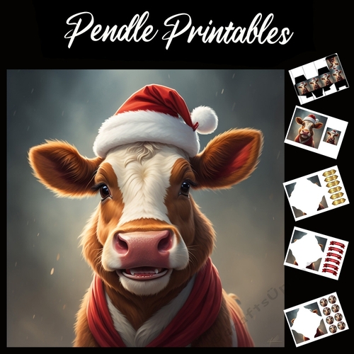 Ha Ha Pull The Udder One 7x7 Card Kit. Matching Box, Gift Bauble,Tag