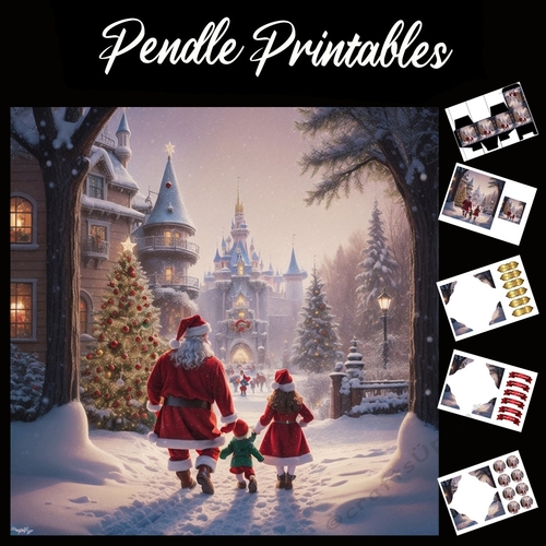 A Stroll With Santa 7x7 Card Kit. Matching Box, Gift Bauble,Tag