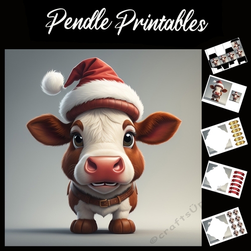 The Karate Brown Belt Cow 7x7 Card Kit. Matching Box, Gift Bauble,Tag