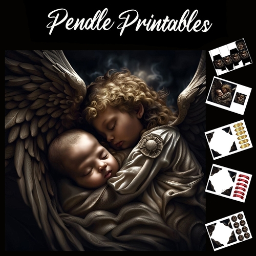 A Babies Guardian Angel 7x7 Card Kit. Matching Box, Gift Bauble,Tag