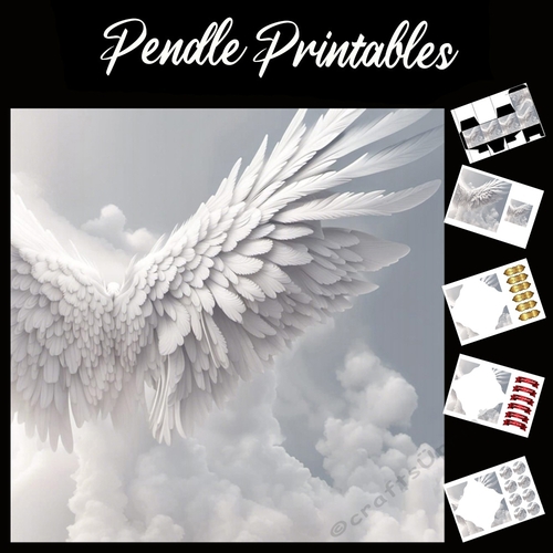Heavenly Angel 7x7 Card Kit. Matching Box, Gift Bauble, Tag