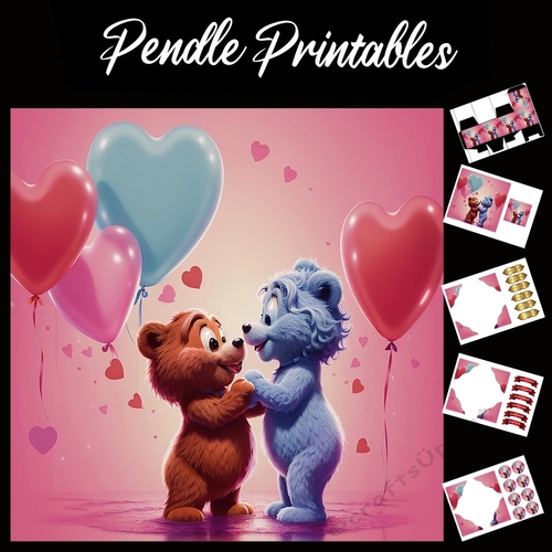 Our Song Bears 7x7 Card Kit. Matching Box, Gift Bauble, Tag
