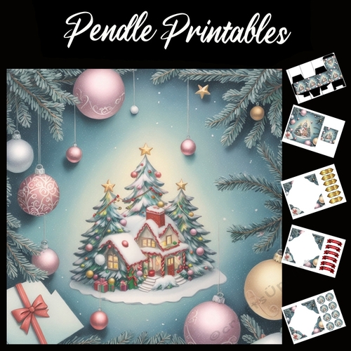 The Minature House 7x7 Card Kit. Matching Box, Gift Bauble,Tag