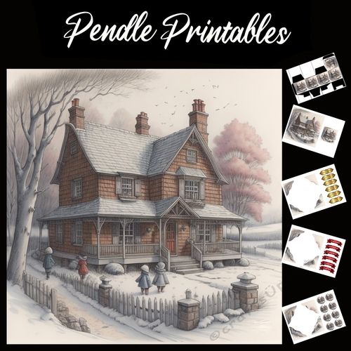 Fun At The Homestead 7x7 Card Kit. Matching Box, Gift Bauble,Tag