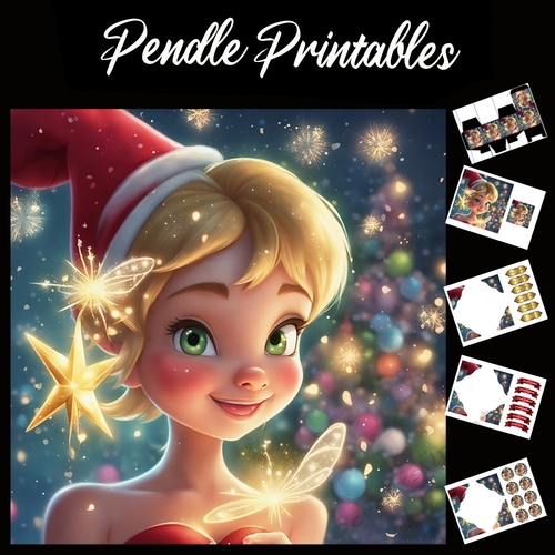 Beautiful Christmas Fairy 7x7 Card Kit. Matching Box, Gift Bauble,Tag