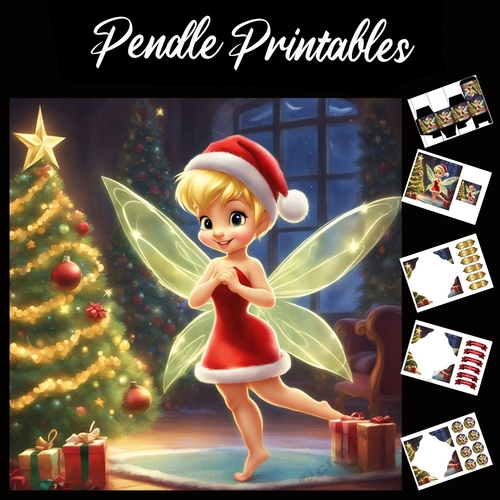 A Cute Christmas Fairy 7x7 Card Kit. Matching Box, Gift Bauble,Tag