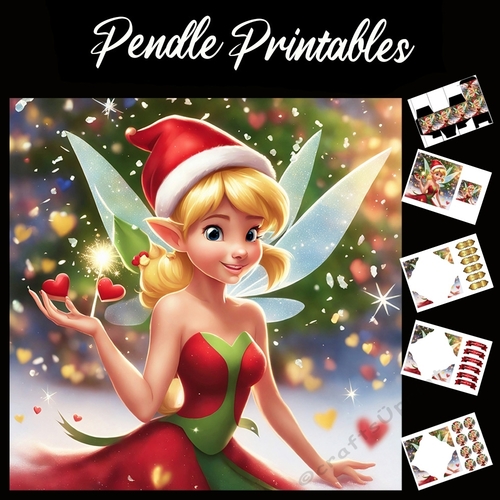 Love Of Christmas Fairy 7x7 Card Kit. Matching Box, Gift Bauble,Tag