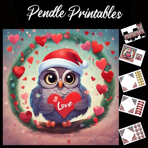 Owl Always Love You  7x7 Card Kit. Matching Box, Gift Bauble,Tag
