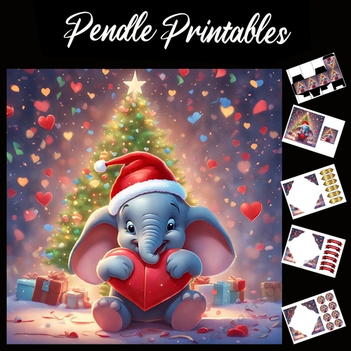 Have A Jumbo Time Of A Christmas 7x7 Card Kit. Matching Box, Gift Bauble,Tag