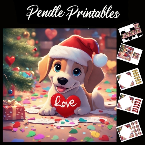 Sending Love To You At Christmas 7x7 Card Kit. Matching Box, Gift Bauble,Tag
